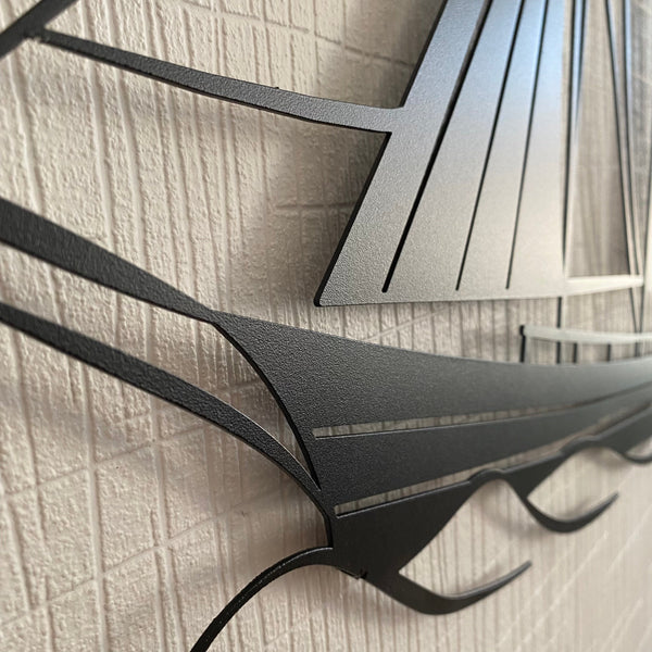Metalen wanddecoratie – Zeilboot Ontwerp – Duurzaam Materiaal