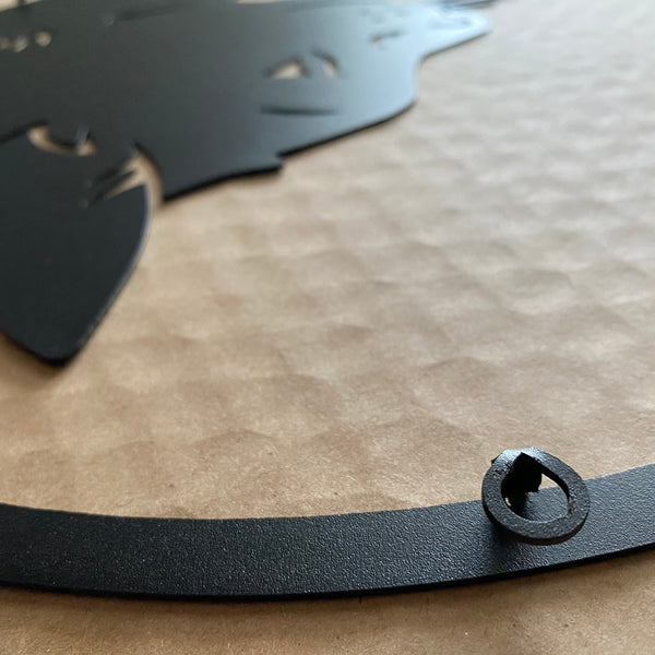 Metalen wanddecoratie | Kattenprofiel | Duurzaam ontwerp voor unieke wandversiering