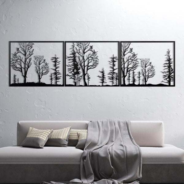 Metalen wanddecoratie | Drieluik | Geschikt voor binnen- en buitentoepassingen