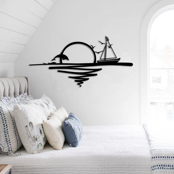 Metalen wanddecoratie – Zonsopgang Design – Duurzaam Materiaal, Decoratief Element