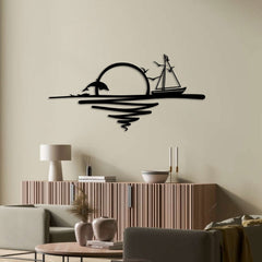 Metalen wanddecoratie – Zonsopgang Design – Duurzaam Materiaal, Decoratief Element