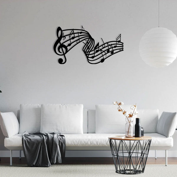 Metalen wanddecoratie | Muzieknoten | Duurzaam ontwerp voor een unieke wandversiering
