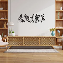 Metalen wanddecoratie – Bandmuzikanten Design – Duurzaam Materiaal, Unieke Wandkunst