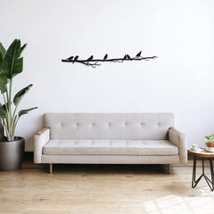 Metalen wanddecoratie – Vogels op tak – Duurzaam ontwerp, decoratief voor binnen en buiten