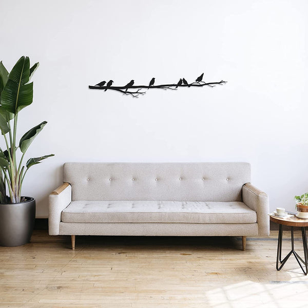 Metalen wanddecoratie – Vogels op tak – Duurzaam ontwerp, decoratief voor binnen en buiten
