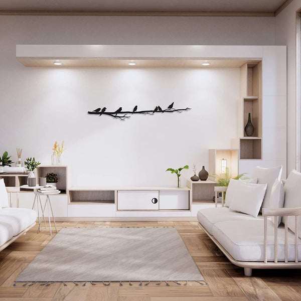 Metalen wanddecoratie – Vogels op tak – Duurzaam ontwerp, decoratief voor binnen en buiten