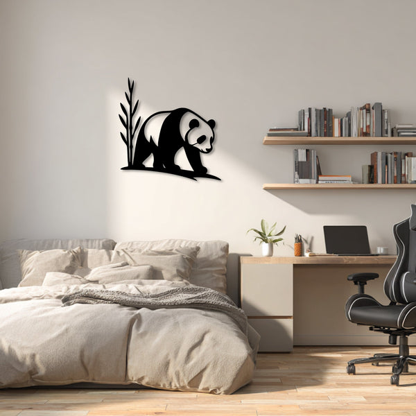 Metalen wanddecoratie – Panda Ontwerp – Duurzaam Materiaal, Unieke Wandversiering