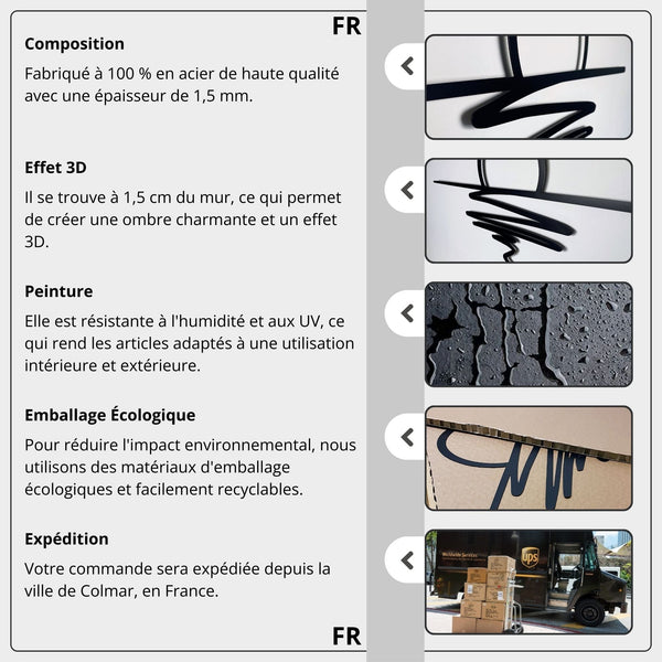 Metalen wanddecoratie – Abstracte Vormgeving – Duurzaam Materiaal