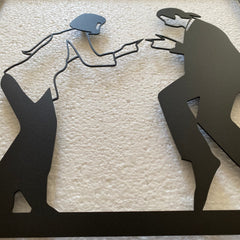 Metalen wanddecoratie – Iconische Dans Scene – Duurzaam Materiaal, Uniek Ontwerp