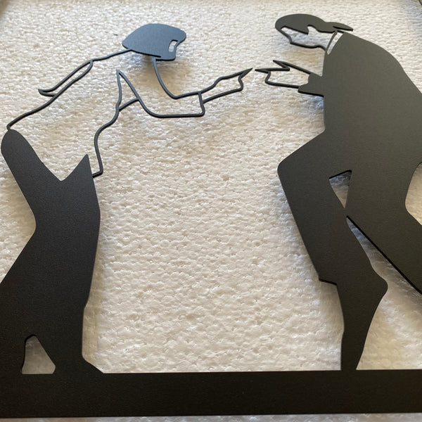 Metalen wanddecoratie – Iconische Dans Scene – Duurzaam Materiaal, Uniek Ontwerp