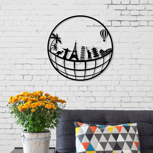 Metalen wanddecoratie – Steden Symbolen – Duurzaam en stijlvol ontwerp