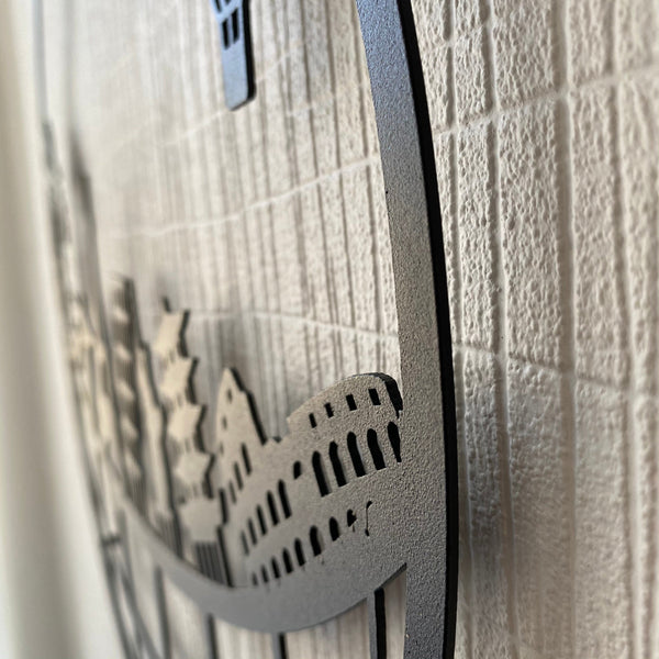 Metalen wanddecoratie – Steden Symbolen – Duurzaam en stijlvol ontwerp