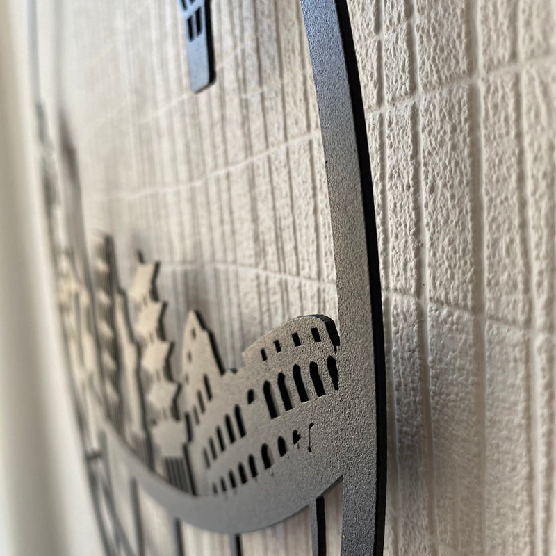 Metalen wanddecoratie – Steden Symbolen – Duurzaam en stijlvol ontwerp