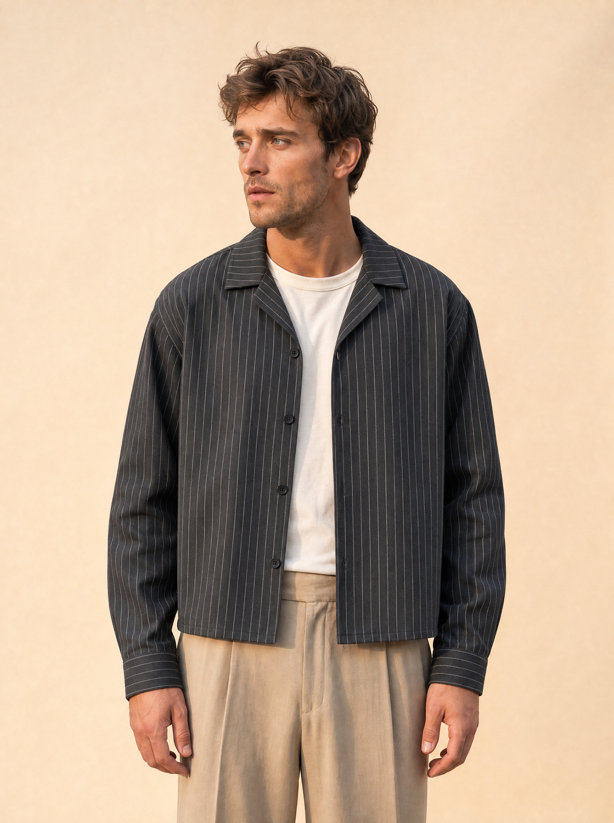 Gestreept Overhemd | Lange Mouw | Casual Herenkleding-zwart-gestreept
