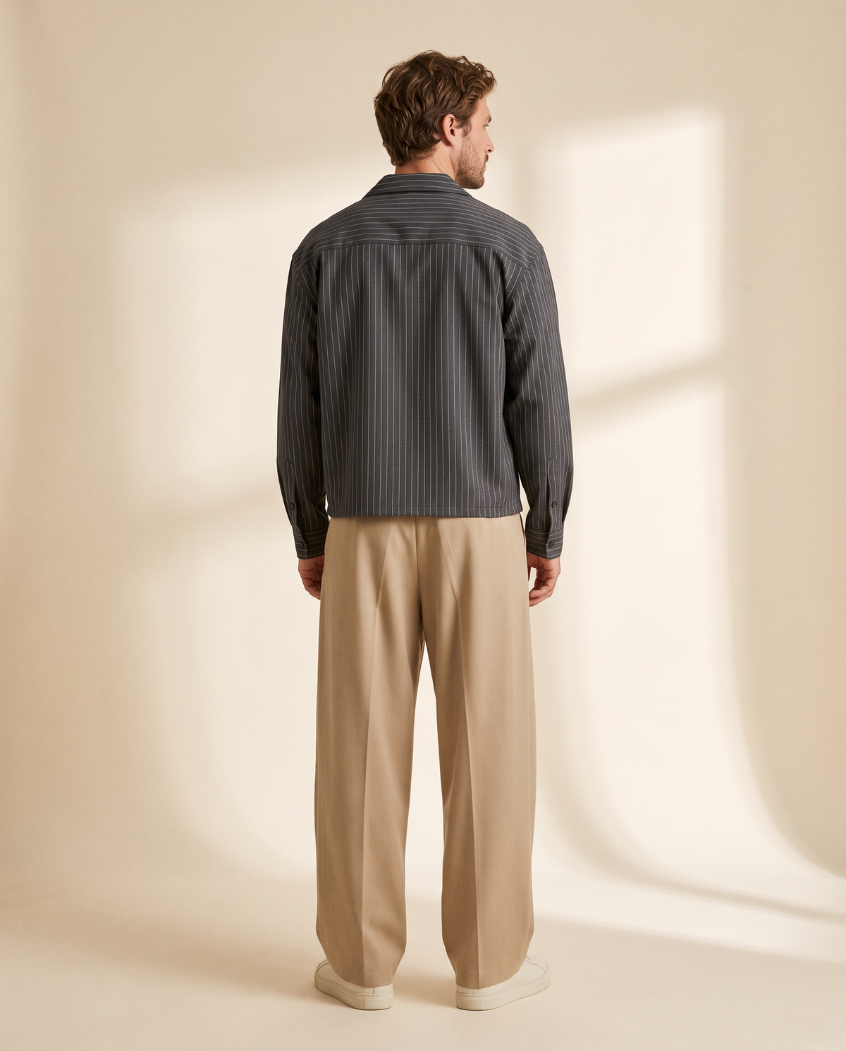 Gestreept Overhemd | Lange Mouw | Casual Herenkleding-zwart-gestreept