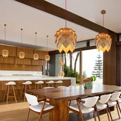 Hanglamp – Dennenappel Design – Natuurlijke Houten Lamp