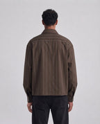 Heren overhemd | Boxy casual pasvorm | 100% katoen, ademend, lange mouwen, Bruin