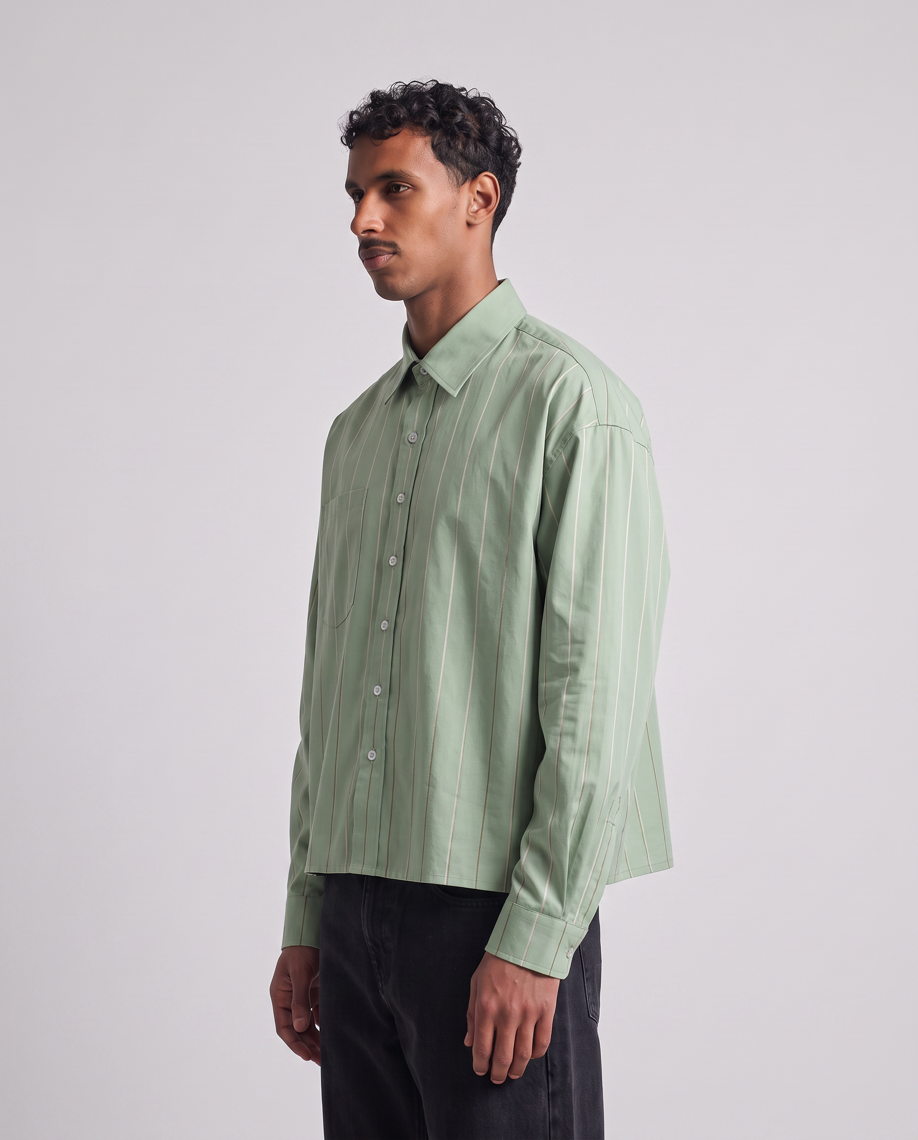 Heren overhemd | Boxy casual pasvorm | 100% katoen, ademend, lange mouwen