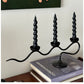 Vintage Wrought Iron Wavy CandleStick | Zwarte Metalen Kandelaar voor Tafel Decoratie en Bruiloft