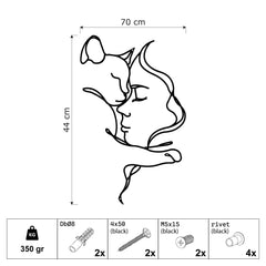 Metalen wanddecoratie – Voor Kattenliefhebbers – Duurzaam en Uniek Ontwerp