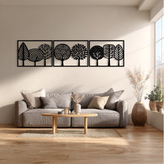 Metalen Wanddecoratie – Triptych Design – Duurzaam Materiaal