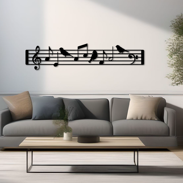Metalen wanddecoratie – Muzieknoten Design – Duurzaam Materiaal