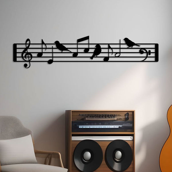 Metalen wanddecoratie – Muzieknoten Design – Duurzaam Materiaal