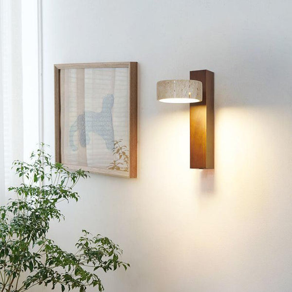 Wandlamp – Stijlvolle natuurstenen lamp – Off-white travertin materiaal