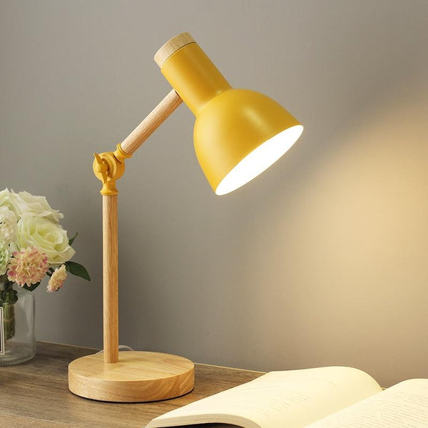 Tafellamp – Scandinavisch ontwerp – Houten basis, warm licht voor gezellige ruimtes