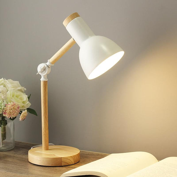 Tafellamp – Scandinavisch ontwerp – Houten basis, warm licht voor gezellige ruimtes