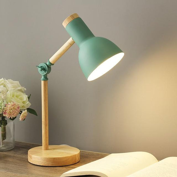 Tafellamp – Scandinavisch ontwerp – Houten basis, warm licht voor gezellige ruimtes