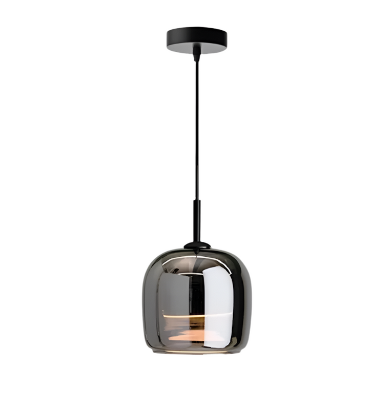 Hanglamp – Scandinavisch ontwerp – Zwarte glazen kap
