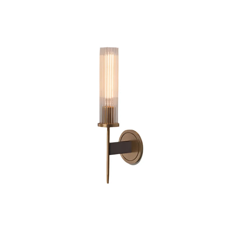 Wandlamp – Stijlvol geribbeld glas | Moderne verlichting met koperen afwerking