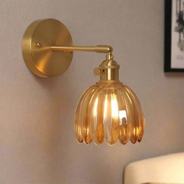 Wandlamp – Retro stijl – Glas tulpenknop, energiezuinig ontwerp
