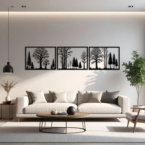 Metalen wanddecoratie | Drieluik Design | Duurzaam Materiaal