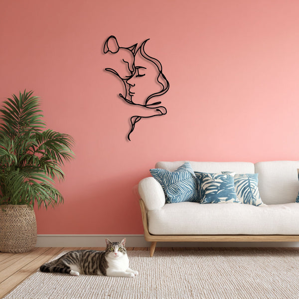 Metalen wanddecoratie – Voor Kattenliefhebbers – Duurzaam en Uniek Ontwerp